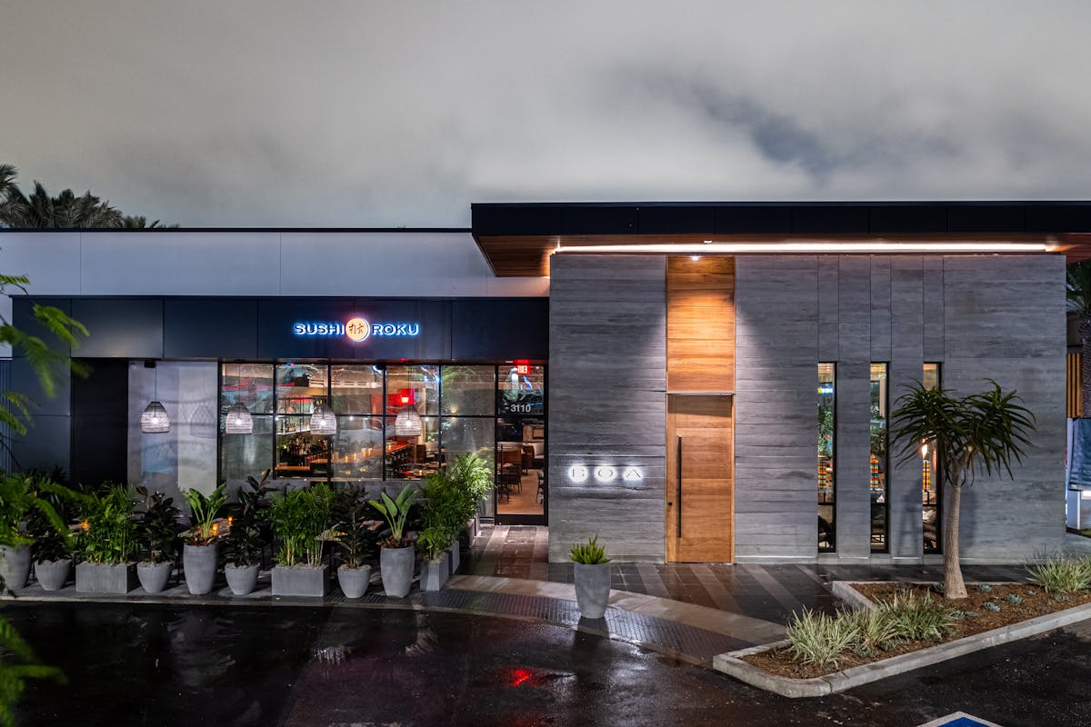 a bench in front of a building