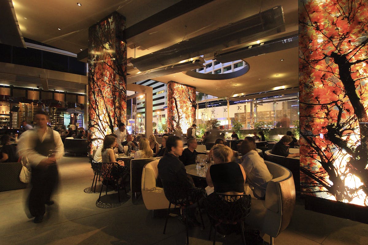 a group of people in a room