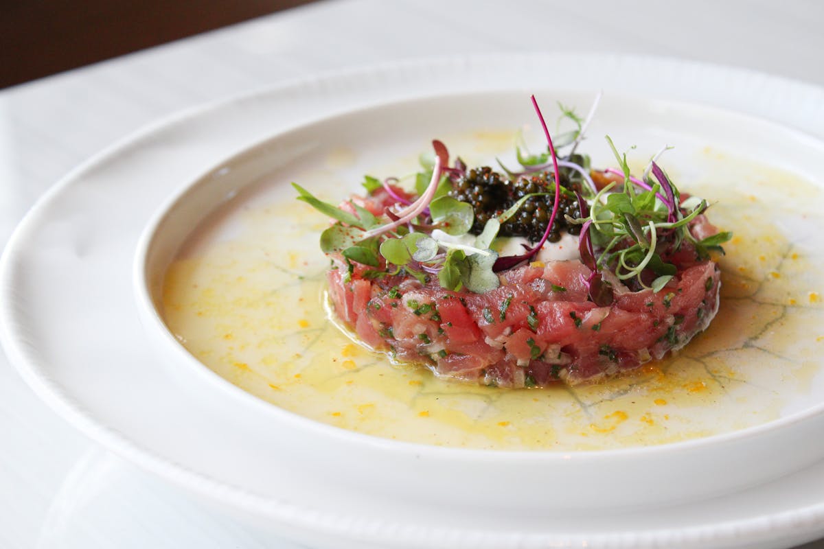 a plate of food on a table